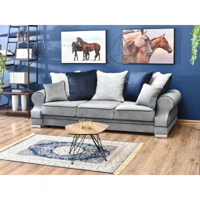 Sofa mit Stauraum SHERLY – grau/dunkelblau