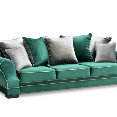 Sofa mit Stauraum SHERLY - grün/schwarz