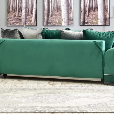 Sofa mit Stauraum SHERLY - grün/schwarz