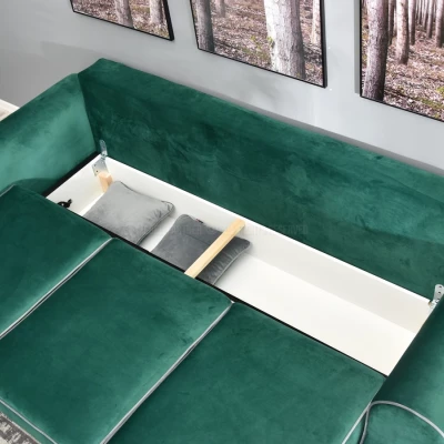 Sofa mit Stauraum SHERLY - grün/schwarz
