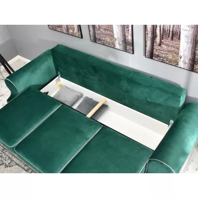 Sofa mit Stauraum SHERLY - grün/schwarz