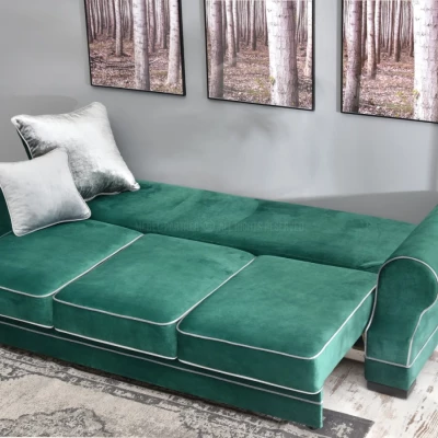 Sofa mit Stauraum SHERLY - grün/schwarz