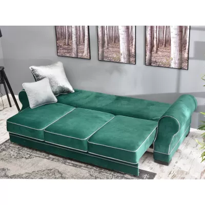 Sofa mit Stauraum SHERLY - grün/schwarz
