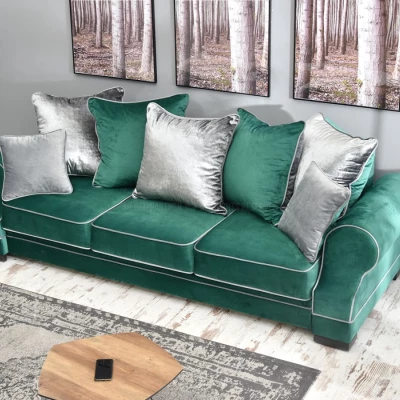 Sofa mit Stauraum SHERLY - grün/schwarz