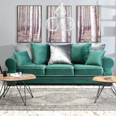 Sofa mit Stauraum SHERLY - grün/schwarz
