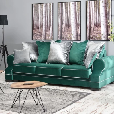 Sofa mit Stauraum SHERLY - grün/schwarz