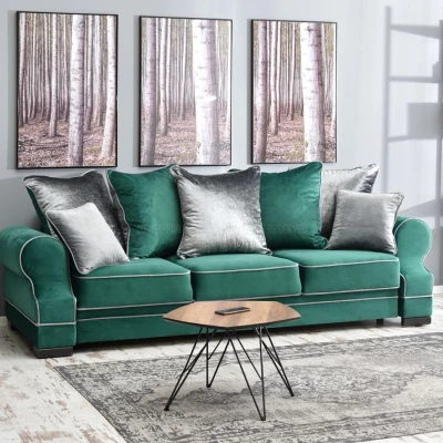 Sofa mit Stauraum SHERLY - grün/schwarz