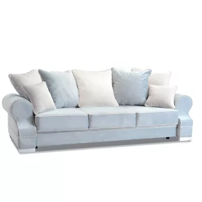 Sofa mit Stauraum SHERLY – hellblau/weiß