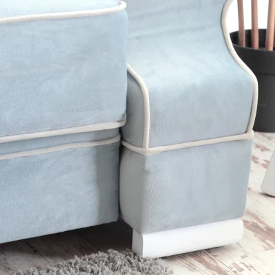 Sofa mit Stauraum SHERLY – hellblau/weiß