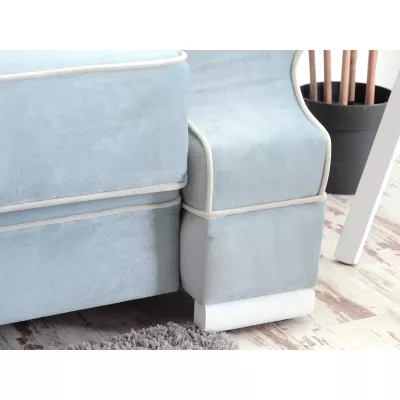 Sofa mit Stauraum SHERLY – hellblau/weiß