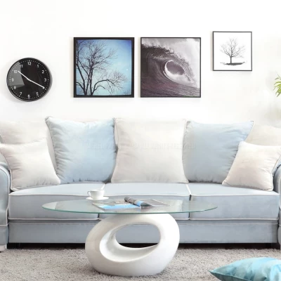 Sofa mit Stauraum SHERLY – hellblau/weiß