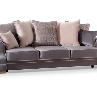 Sofa mit Stauraum SHERLY - grau / beige / Buche