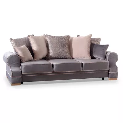 Sofa mit Stauraum SHERLY - grau / beige / Buche