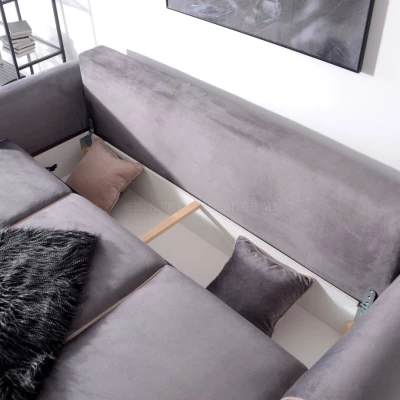 Sofa mit Stauraum SHERLY - grau / beige / Buche