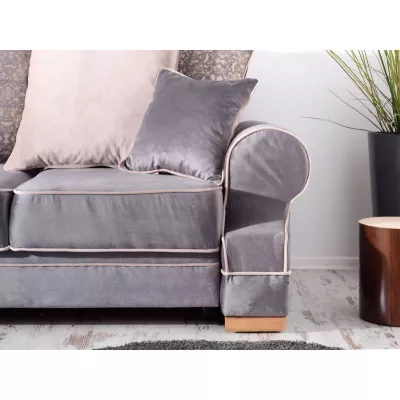 Sofa mit Stauraum SHERLY - grau / beige / Buche
