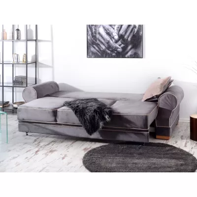 Sofa mit Stauraum SHERLY - grau / beige / Buche