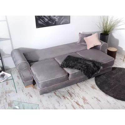 Sofa mit Stauraum SHERLY - grau / beige / Buche