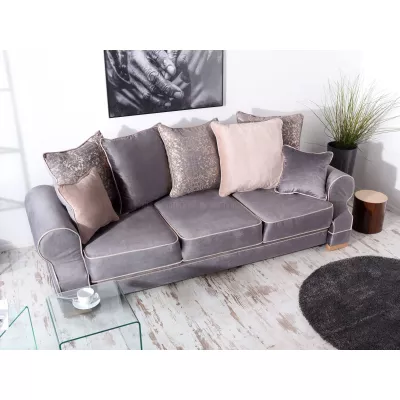 Sofa mit Stauraum SHERLY - grau / beige / Buche