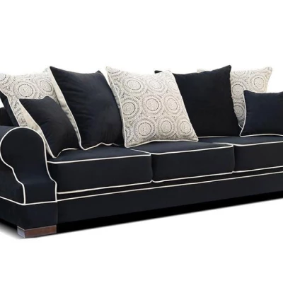 Sofa mit Stauraum SHERLY – Schwarz/Walnuss