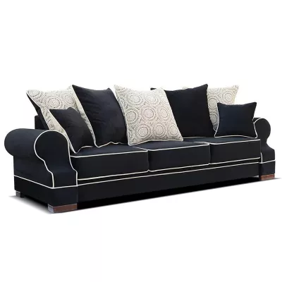 Sofa mit Stauraum SHERLY – Schwarz/Walnuss
