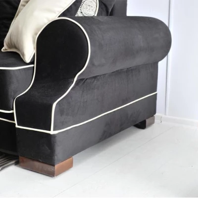 Sofa mit Stauraum SHERLY – Schwarz/Walnuss