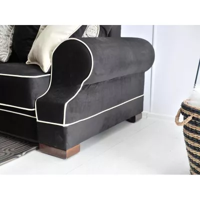Sofa mit Stauraum SHERLY – Schwarz/Walnuss