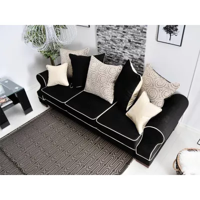 Sofa mit Stauraum SHERLY – Schwarz/Walnuss