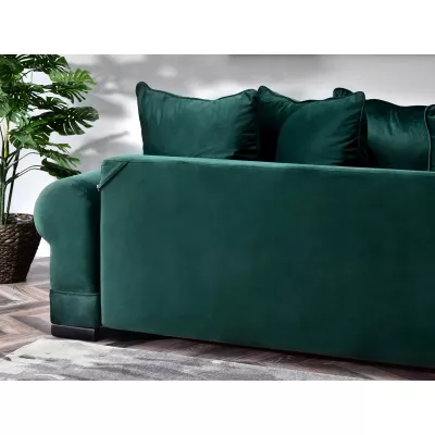 Sofa mit Stauraum SHERLY – Dunkelgrün/Schwarz