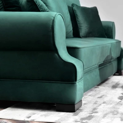 Sofa mit Stauraum SHERLY – Dunkelgrün/Schwarz