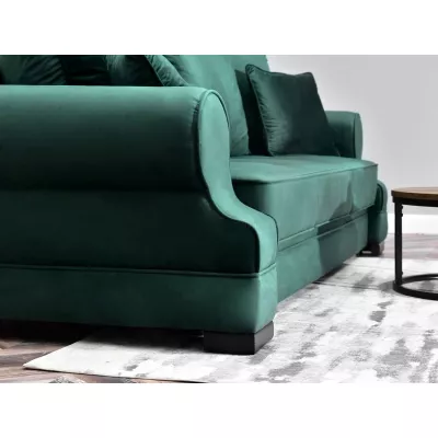 Sofa mit Stauraum SHERLY – Dunkelgrün/Schwarz