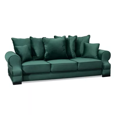 Sofa mit Stauraum SHERLY – Dunkelgrün/Schwarz