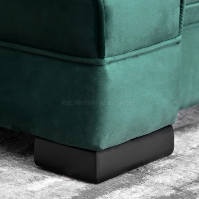 Sofa mit Stauraum SHERLY – Dunkelgrün/Schwarz