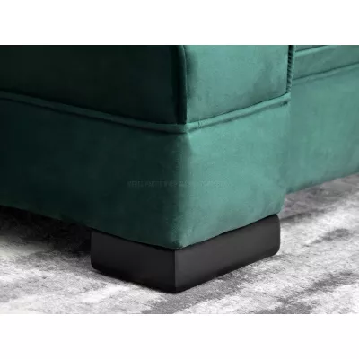 Sofa mit Stauraum SHERLY – Dunkelgrün/Schwarz