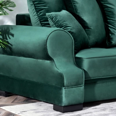 Sofa mit Stauraum SHERLY – Dunkelgrün/Schwarz