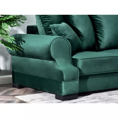 Sofa mit Stauraum SHERLY – Dunkelgrün/Schwarz