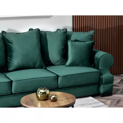 Sofa mit Stauraum SHERLY – Dunkelgrün/Schwarz
