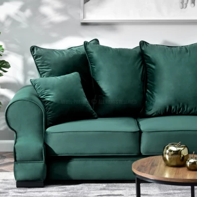 Sofa mit Stauraum SHERLY – Dunkelgrün/Schwarz
