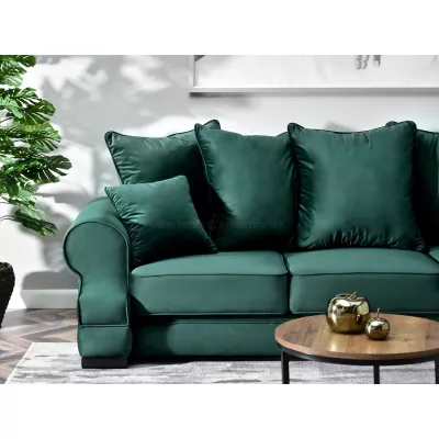 Sofa mit Stauraum SHERLY – Dunkelgrün/Schwarz