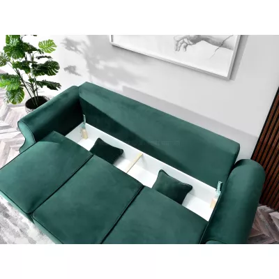 Sofa mit Stauraum SHERLY – Dunkelgrün/Schwarz