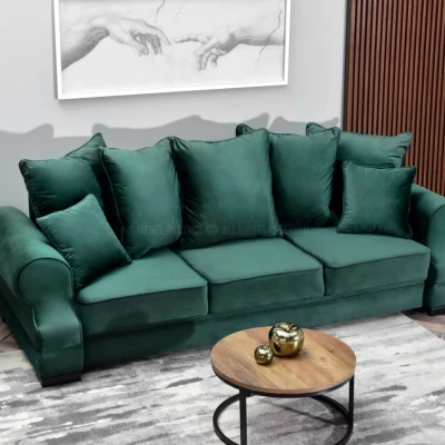 Sofa mit Stauraum SHERLY – Dunkelgrün/Schwarz