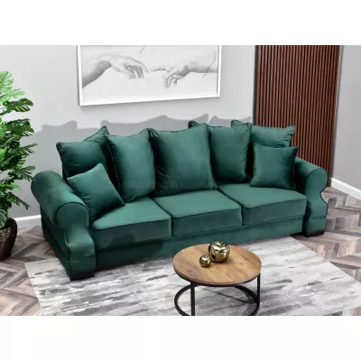 Sofa mit Stauraum SHERLY – Dunkelgrün/Schwarz