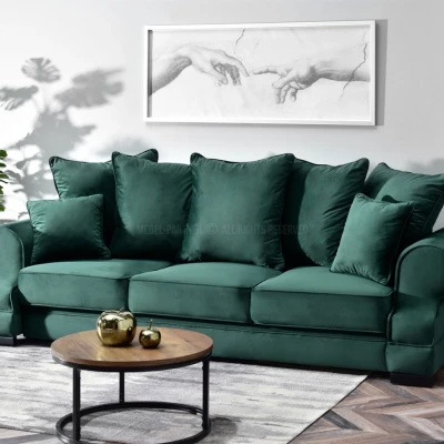 Sofa mit Stauraum SHERLY – Dunkelgrün/Schwarz
