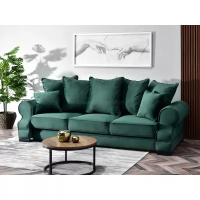 Sofa mit Stauraum SHERLY – Dunkelgrün/Schwarz