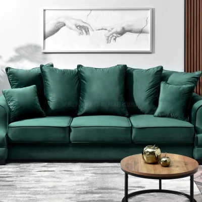 Sofa mit Stauraum SHERLY – Dunkelgrün/Schwarz