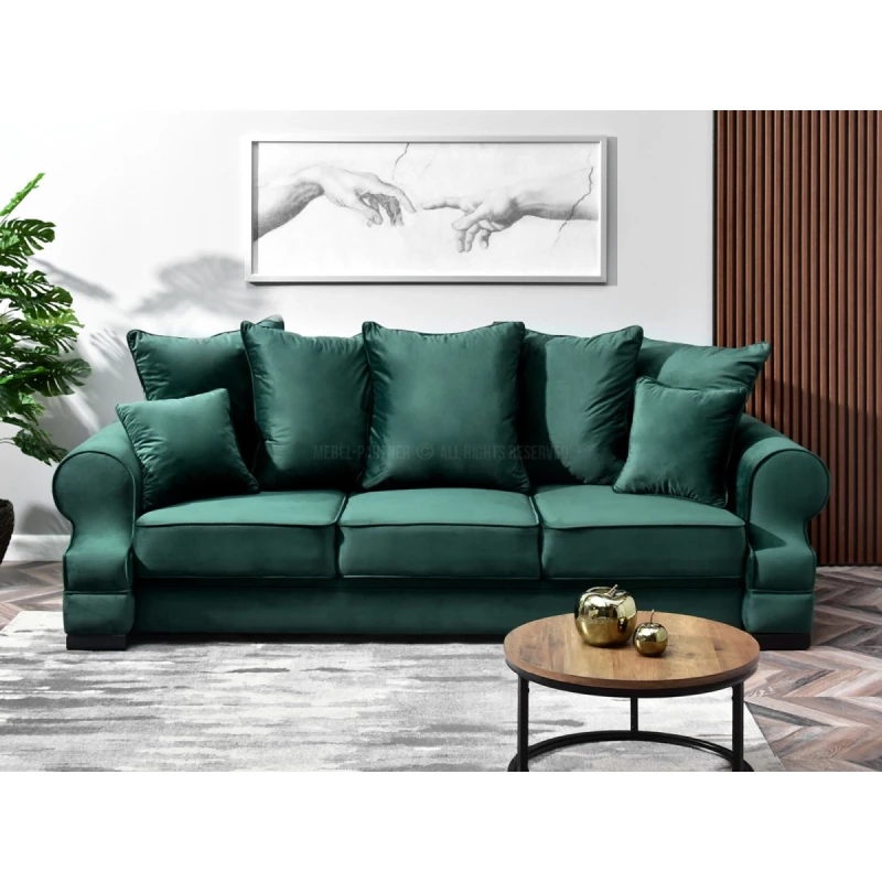 Sofa mit Stauraum SHERLY – Dunkelgrün/Schwarz