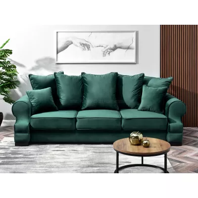 Sofa mit Stauraum SHERLY – Dunkelgrün/Schwarz