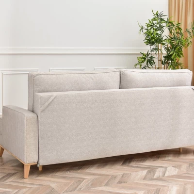 Schlafsofa SASKIA - grau / Buche