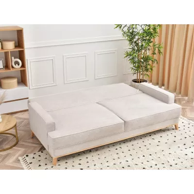 Schlafsofa SASKIA - grau / Buche