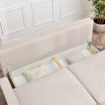 Schlafsofa SASKIA - grau / Buche