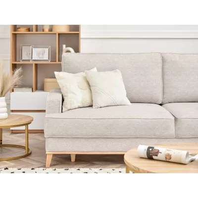 Schlafsofa SASKIA - grau / Buche